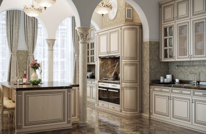 Кухня из массива дерева Венеция в светлом цвете