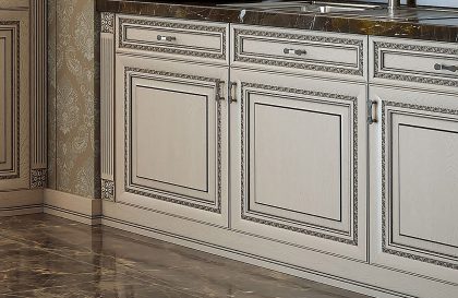 Кухня из массива дерева Венеция в светлом цвете