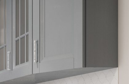 Современня кухня Astra из массива ясеня со вставкой из МДФ