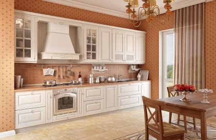 Кухня Симона с фасадами из массива ясеня в стиле Кантри