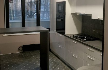 Угловая кухня Альва Металлик в матовом исполнении