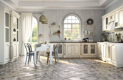 Классическая кухня Соледжо из массива дерева