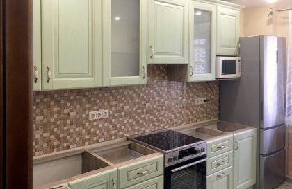 Угловая кухня из шпона Вернисаж в стиле Классика
