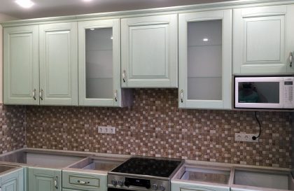 Угловая кухня из шпона Вернисаж в стиле Классика