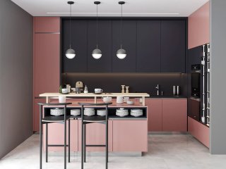 Кухня МДФ эмаль Фуксия