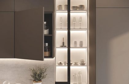 Кухня Кентукки в стиле Лофт с фасадами из акрила