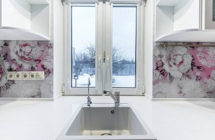 Белая кухня МДФ эмаль Роза