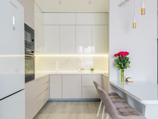 Белая кухня МДФ эмаль Бриз