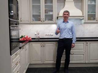 Белая кухня из дуба Белла