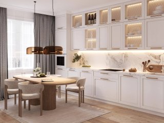 Белая кухня МДФ эмаль Марлен