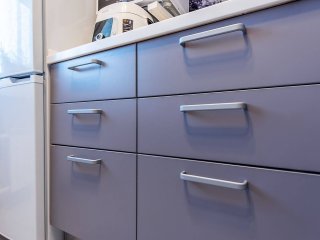 Кухня Орион с радиусными фасадами с матовым покрытием